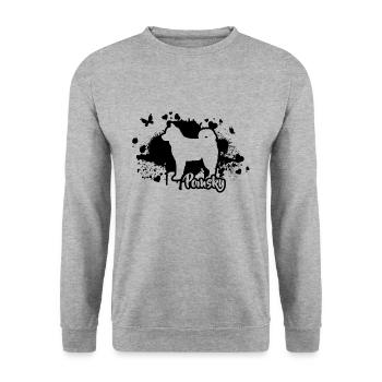POMSKY Race de chien Chien Chiens Wilsigns - Sweat-shirt Unisexe - gris chiné - Devant - Alina (178cm) & Michal (187cm)
