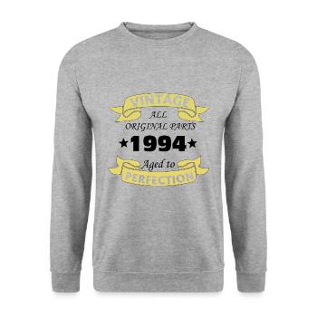 Vintage 1994 30 ans aged to perfection - Sweat-shirt Unisexe - gris chiné - Devant - Alina (178cm) & Michal (187cm)
