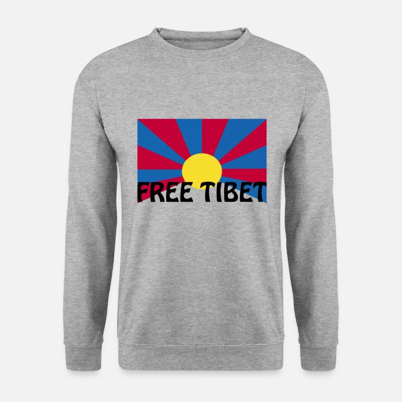 free tibet - Unisex Pullover - Weißgrau meliert