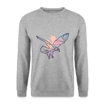 Aigle volant - Sweat-shirt Unisexe - gris chiné - Devant - Alina (178cm) & Michal (187cm)