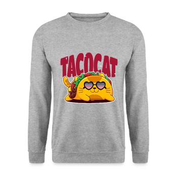 Taco - Unisex Pullover - Weißgrau meliert - Vorne - Alina (178cm) & Michal (187cm)
