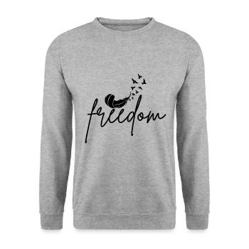 freedom - Unisex Sweatshirt - salt & pepper - Front - Alina (178cm) & Michal (187cm)