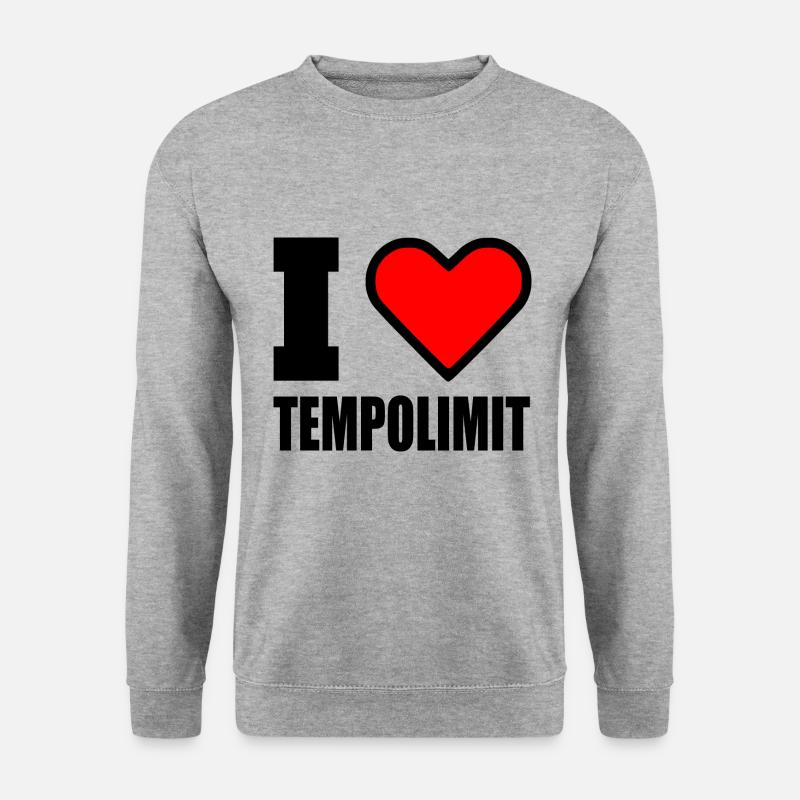 I love tempolimit - Unisex Pullover - Weißgrau meliert