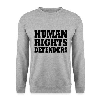 Human rights defenders - Sweat-shirt Unisexe - gris chiné - Devant - Alina (178cm) & Michal (187cm)