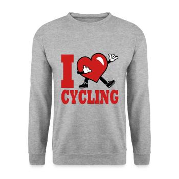 I love cycling cycle bike, bike - Unisex Sweatshirt - salt & pepper - Front - Alina (178cm) & Michal (187cm)