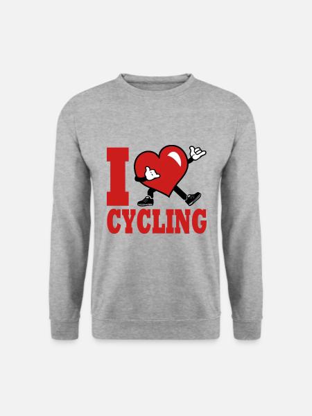 i love cycling cycle vélo, velo - Sweat-shirt Unisexe - gris chiné