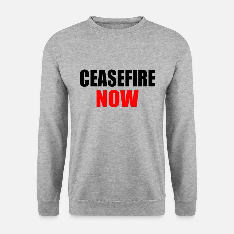 Ceasefire now - Unisex Pullover - Weißgrau meliert