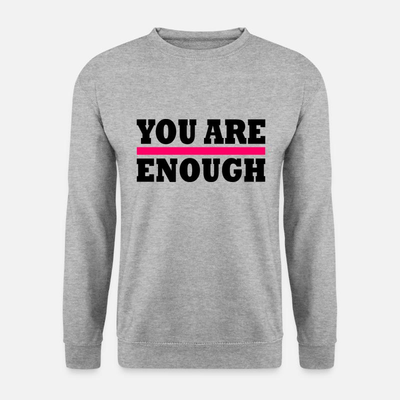 You are enough - Unisex Pullover - Weißgrau meliert