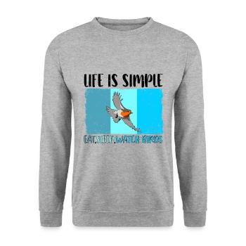 Bird Watching Birds Watching Birding Bird - Unisex Sweatshirt - salt & pepper - Front - Alina (178cm) & Michal (187cm)