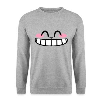 Kawaii Wide Smile | Kate 2021 Tank - Sweat-shirt Unisexe - gris chiné - Devant - Alina (178cm) & Michal (187cm)