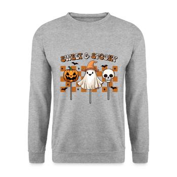 Halloween doux et effrayant - Sweat-shirt Unisexe - gris chiné - Devant - Alina (178cm) & Michal (187cm)
