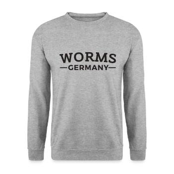 Worms Germany home gift idea - Unisex Sweatshirt - salt & pepper - Front - Alina (178cm) & Michal (187cm)