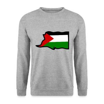 Palestine - Sweat-shirt Unisexe - gris chiné - Devant - Alina (178cm) & Michal (187cm)