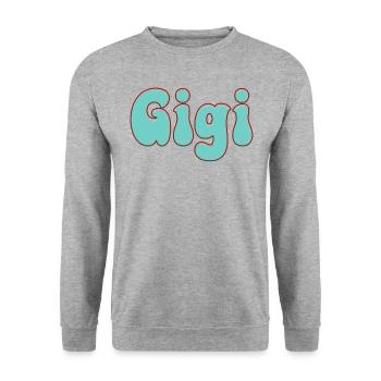 Name Girl Gigi Retro Name Gigi Couple - Unisex Sweatshirt - salt & pepper - Front - Alina (178cm) & Michal (187cm)