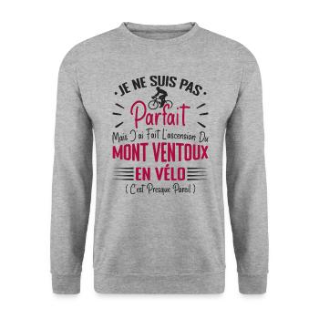 Parfait Mont Ventoux En Vélo Humour Vélo Cycliste - Sweat-shirt Unisexe - gris chiné - Devant - Alina (178cm) & Michal (187cm)