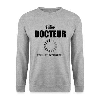 Futur docteur - Sweat-shirt Unisexe - gris chiné - Devant - Alina (178cm) & Michal (187cm)