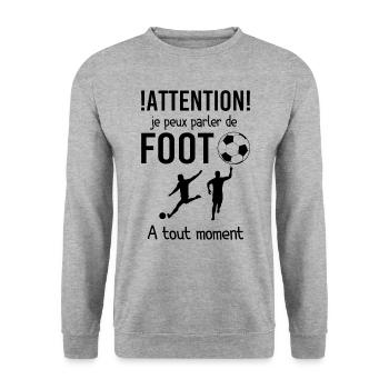 Foot Humour Football Cadeau - Sweat-shirt Unisexe - gris chiné - Devant - Alina (178cm) & Michal (187cm)