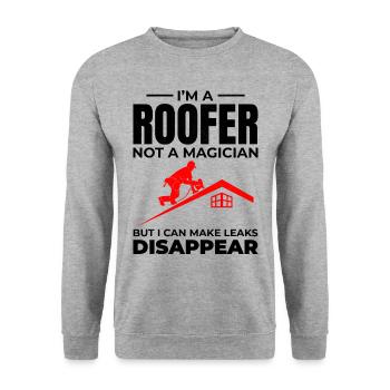 Roofer Roofing Roof Repair Mechanic Contractor - Unisex Sweatshirt - salt & pepper - Front - Alina (178cm) & Michal (187cm)