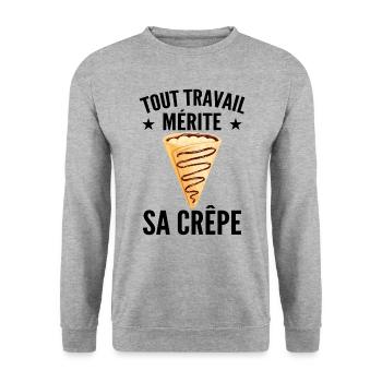 Every job deserves its pancake! Crepe Humor Gift - Unisex Sweatshirt - salt & pepper - Front - Alina (178cm) & Michal (187cm)