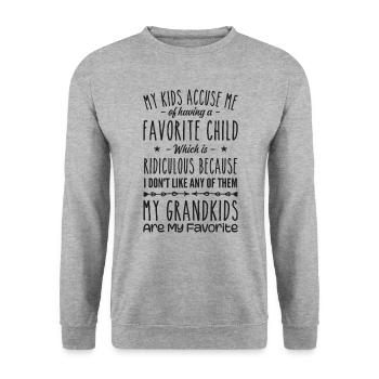 My Grandkids Are My Favorite Grandmother Grandma - Unisex Sweatshirt - salt & pepper - Front - Alina (178cm) & Michal (187cm)