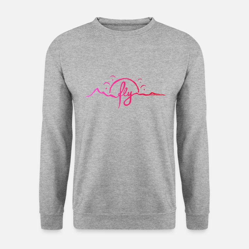 fly Alps Gleitschirm rot - Unisex Pullover - Weißgrau meliert