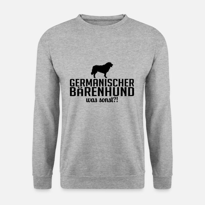 GERMANISCHER BÄRENHUND was sonst Wilsigns Hunde - Unisex Pullover - Weißgrau meliert
