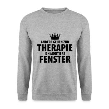 Fenstermonteur Fenster Fensterbauer Baustelle - Unisex Pullover - Weißgrau meliert - Vorne - Alina (178cm) & Michal (187cm)
