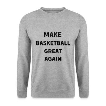 Gift basketball basketball funny sport passion - Unisex Sweatshirt - salt & pepper - Front - Alina (178cm) & Michal (187cm)