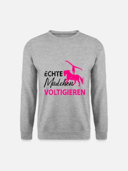 Pferde Pferd Voltigierer Voltigieren Volti Damen - Unisex Pullover - Weißgrau meliert