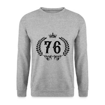 76 Number wreath - Unisex Sweatshirt - salt & pepper - Front - Alina (178cm) & Michal (187cm)