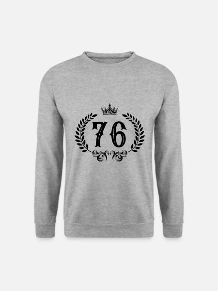 76 Zahl Kranz - Unisex Pullover - Weißgrau meliert