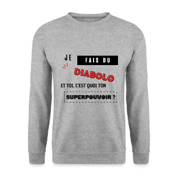 Cadeau humour diabolo cirque passion drôle - Sweat-shirt Unisexe - gris chiné - Devant - Alina (178cm) & Michal (187cm)