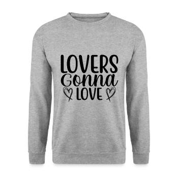 Lovers Gonna Love - Unisex Pullover - Weißgrau meliert - Vorne - Alina (178cm) & Michal (187cm)