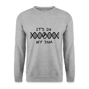 It's in my DNA, Pferd Pferdeliebe Horselover - Unisex Pullover - Weißgrau meliert - Vorne - Alina (178cm) & Michal (187cm)
