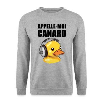 Appelle-moi Canard - Sweat-shirt Unisexe - gris chiné - Devant - Alina (178cm) & Michal (187cm)