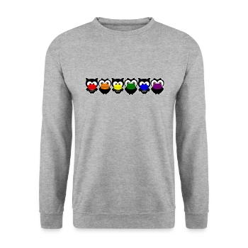 Owl Rainbow Mouthguard Corona - Unisex Sweatshirt - salt & pepper - Front - Alina (178cm) & Michal (187cm)
