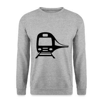 Train Railway Railway Trains Train drivers - Unisex Sweatshirt - salt & pepper - Front - Alina (178cm) & Michal (187cm)
