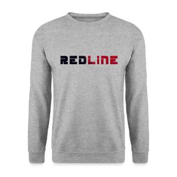 Redline / Borderline / Demarcation / Daiting line - Unisex Pullover - Weißgrau meliert - Vorne - Alina (178cm) & Michal (187cm)