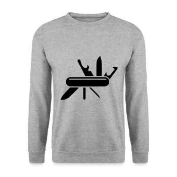Pocket knife - Unisex Sweatshirt - salt & pepper - Front - Alina (178cm) & Michal (187cm)