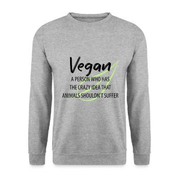 Végétalien Végétalien Bien-être animal Végétarien Végétarien - Sweat-shirt Unisexe - gris chiné - Devant - Alina (178cm) & Michal (187cm)