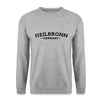 Heilbronn Meine Heimatstadt Geschenkidee - Unisex Pullover - Weißgrau meliert - Vorne - Alina (178cm) & Michal (187cm)