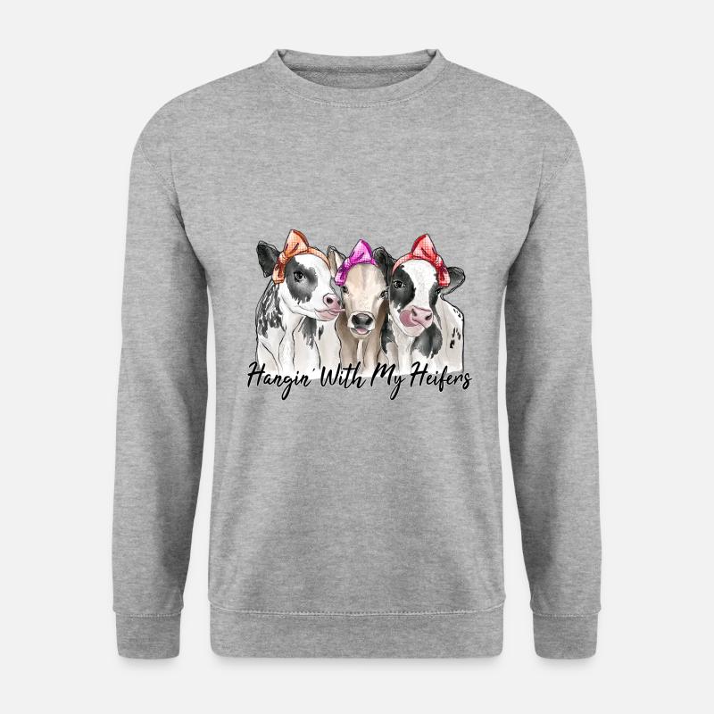 Hangin mit meinen Färsen - Unisex Pullover - Weißgrau meliert