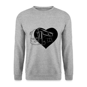 Bus Bus Driver School Bus Bus Bus Driver - Unisex Sweatshirt - salt & pepper - Front - Alina (178cm) & Michal (187cm)