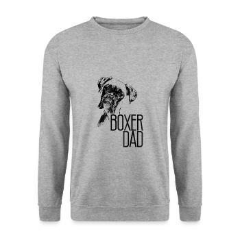 Homme BOXEUR PAPA CHIEN VISAGE T CHEMISE DOG LOVERS BOXER - Sweat-shirt Unisexe - gris chiné - Devant - Alina (178cm) & Michal (187cm)
