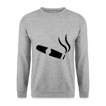 Cigar Symbol - Unisex Sweatshirt - salt & pepper - Front - Alina (178cm) & Michal (187cm)