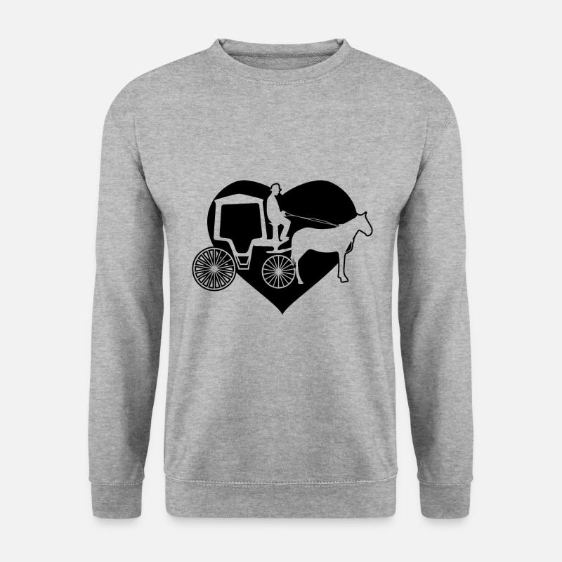 Kutscher Kutsche Pferdekutscher Kutschieren - Unisex Pullover - Weißgrau meliert