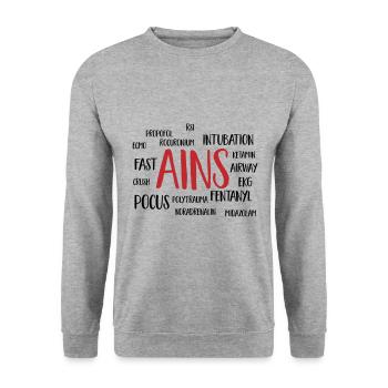 ains cloud - Unisex Sweatshirt - salt & pepper - Front - Alina (178cm) & Michal (187cm)