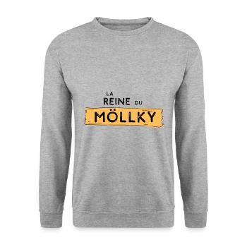 Cadeau möllky drole sport molky mollky - Sweat-shirt Unisexe - gris chiné - Devant - Alina (178cm) & Michal (187cm)