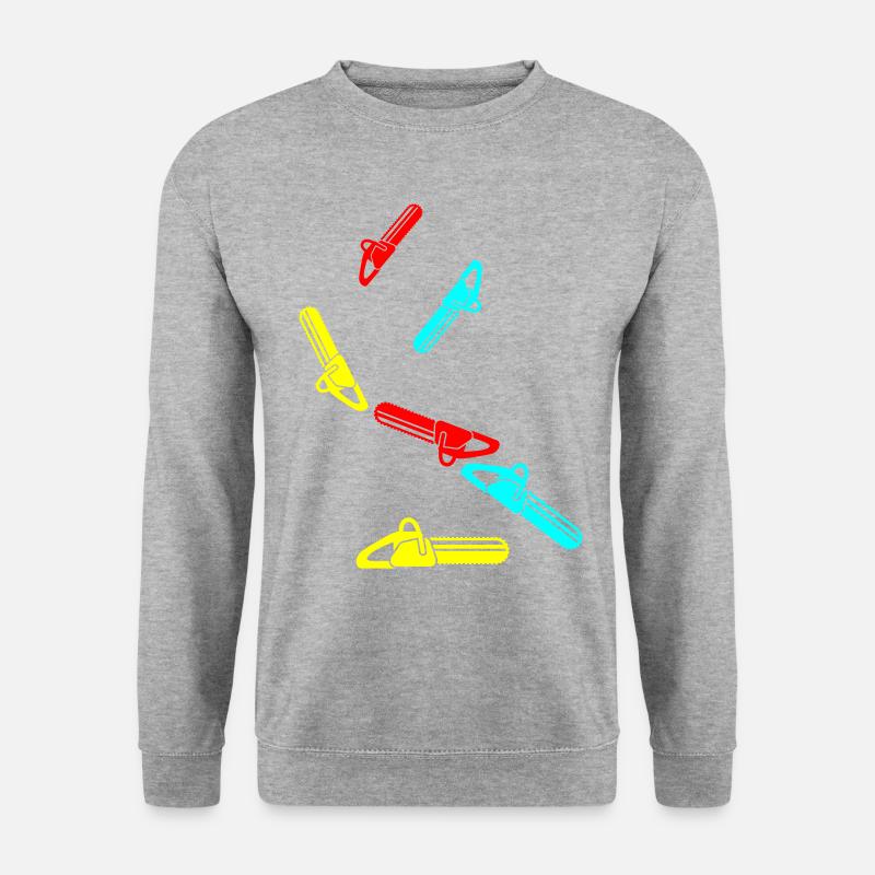 Kettensäge Icon Symbol - Unisex Pullover - Weißgrau meliert