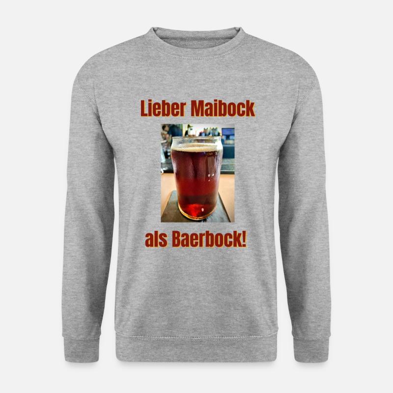 Maibock statt Baerbock - Spaßgeschenk! - Unisex Pullover - Weißgrau meliert